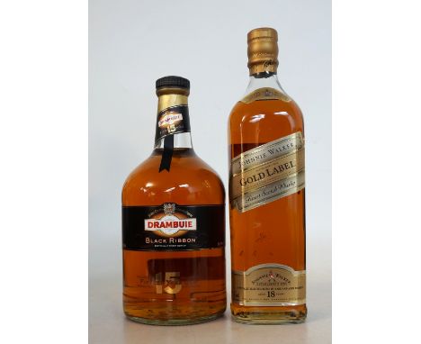 DRAMBUIE BLACK RIBBON 15YO & JW GOLD LABEL 18YO
Introduced in 1999 as a travel exclusive premium version of the famous Drambu