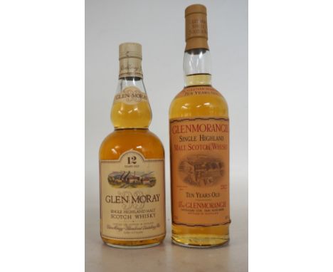 GLENMORANGIE & GLEN MORAY
GLENMORANGIE 10 Year Old Single Malt Scotch Whisky.  70cl.  40% abv.  The Classic shaped bottle - p
