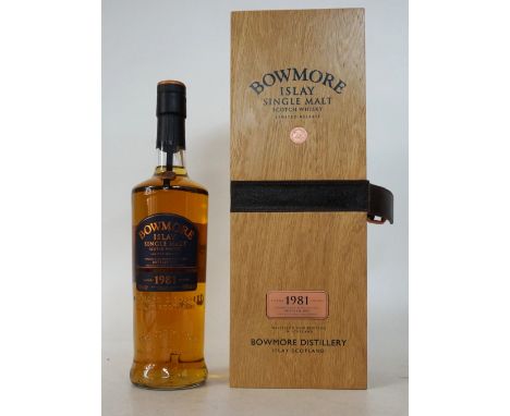 BOWMORE 28 YEAR OLD 1981 VINTAGE EDITION
1 bottle.  Bowmore 28 Year Old 1981 Vintage Single Malt Scotch Whisky.  OB.  700ml. 