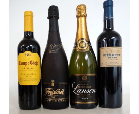 WINE SELECTION
A selection of wines including: LANSON BLACK LABEL BRUT CHAMPAGNE.  75cl.  12.5% abv.  Classic champagne from 