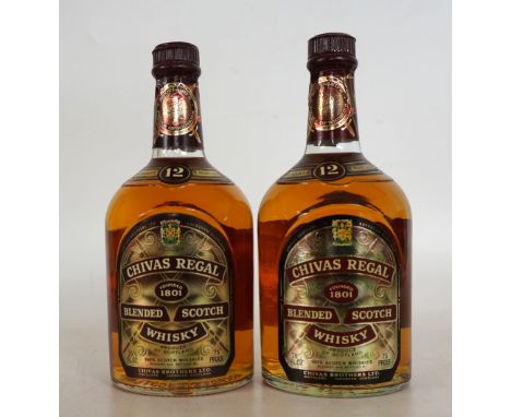 2 CHIVAS REGAL 12YO 
Chivas Regal 12 Year Old Blended Scotch Whisky.  26 2/3 Fl. Ozs.  75 degrees proof.  In original boxes. 