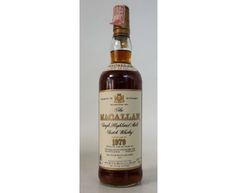 MACALLAN 18YO - 1979
1 bottle.  Macallan 18 Year Old 1979 Vintage Single Malt Scotch Whisky.  OB.  70cl.  43% abv.  Distilled