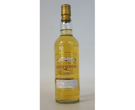 GLEN SCOTIA SINGLE CASK
1 bottle.  GLEN SCOTIA SINGLE CASK PEATED SINGLE MALT SCOTCH WHISKY.  70cl.  45% abv.  Distilled July