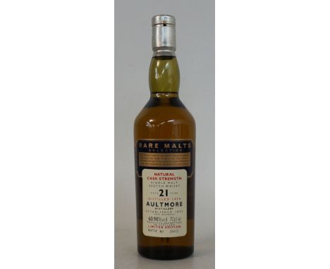 AULTMORE 21 YEAR OLD - RARE MALTS
1 bottle.  Aultmore 21 Year Old Single Malt Scotch Whisky.  Rare Malts Series.  70cl.  60.9