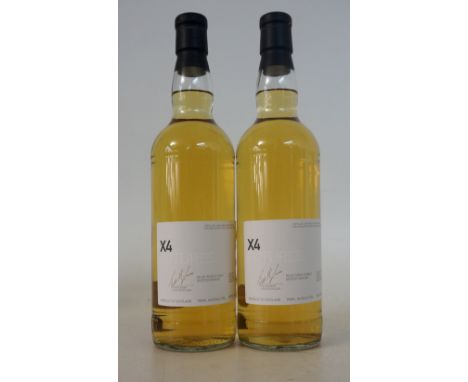 BRUICHLADDICH X4 FUTURES 
2 bottles.  Bruichladdich X4 Futures Single Malt Scotch Whisky.  70cl.  64.6% abv.  Distilled 01/03