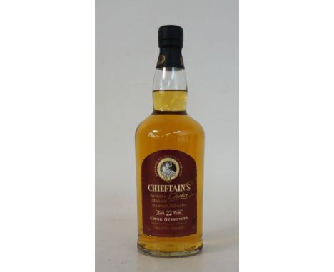 MANNOCHMORE 22 YEAR OLD - CHIEFTAIN'S CHOICE
1 bottle. Mannochmore 22 Year Old Single Malt Scotch Whisky.  Chieftain's Choice