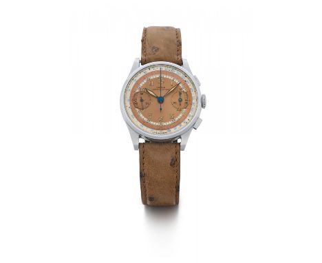 DOXAChronograph. Herkunft: Schweiz, Le Locle. Datierung: Um 1946. Werk: Handaufzug, Cal. Valjoux 22. Gehäuse/Armband: Stahl, 