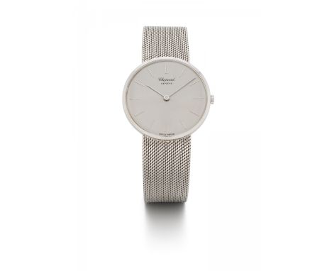 CHOPARDArmbanduhr. Herkunft: Schweiz, Genf. Werk: Handaufzug. Gehäuse/Armband: 750/- Weißgold, Milanaisearmband mit Kastensch