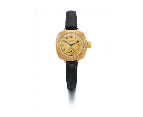 ROLEXArmbanduhr.Herkunft: Schweiz, Genf. Datierung: 1929. Werk: Handaufzug. Gehäuse/Armband: 375/- Gelbgold, Lederarmband mit