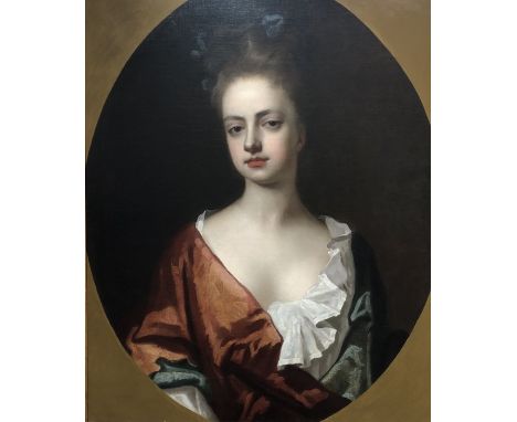 Continental school - Portrait study of a young woman, oil on canvas, 73 x 60 cm, the frame bearing plaque for 'Dahl'Note: Mic