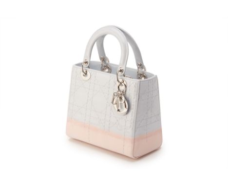 From a private Singaporean collection
Ombre grey and pink patent leather Medium Lady Dior, with Dior dust bag, authenticity c
