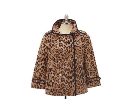 From a private Singaporean collection
Leopard print jacket with gold button detailing and black piping, size US 8
White House