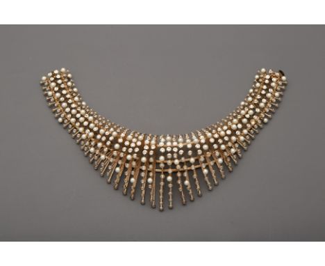 From a private Singaporean collection Diamanté &amp; pearl encrusted collar Christian Dior Condition: One crystal and one pea