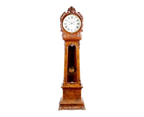 A Victorian Scottish walnut regulator longcase clock, the eight day movement with four turned pillars and an anchor escapemen