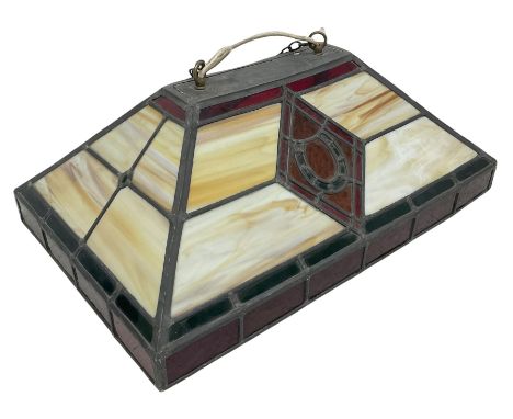 Tiffany style leaded stained glass ceiling light fittingDimensions: Height:&nbsp;25cm&nbsp; Length/Width:&nbsp;70cm&nbsp; Dep