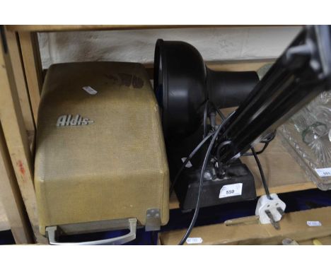 Vintage anglepoise lamp and a projector