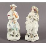 zwei Figuren, Porzellan, ENGLAND, 19.Jh.