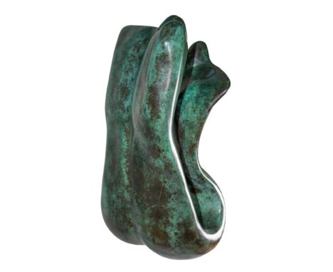 Marzia Colonna (Italian-British, b.1951) Two figures Patinated bronze on a plexiglass stand Signed and stamped 'AC / 1'  Dime