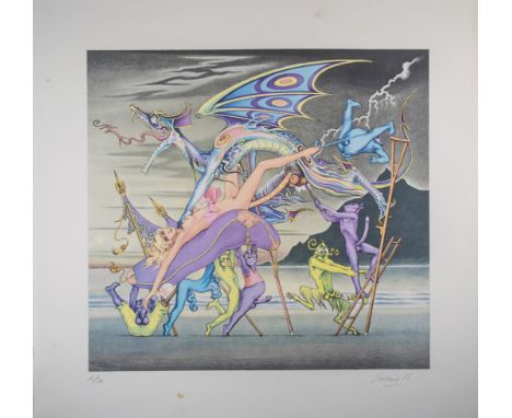 Willy Feilding (b. 1941) Three scenes from The Dragons Dream Lithograph on arches paper&nbsp; [a] Numbered, '7/30', signed, '