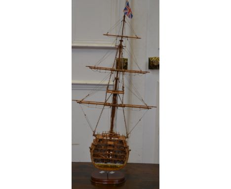 A sectional scale model of Nelson's flagship HMS Victory.