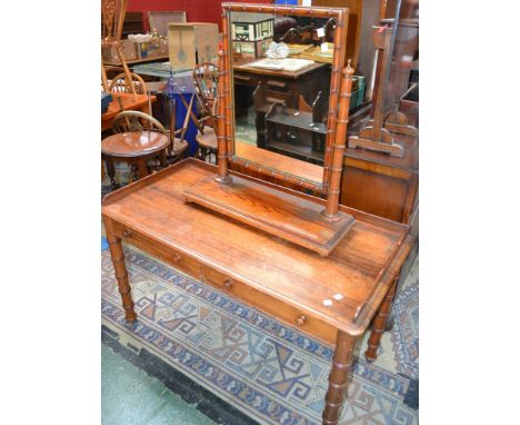 A Victorian Howards & Sons, Berners Street, London pitch pine washstand, three-quarter gallery, two short drawers to frieze, 