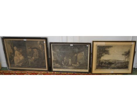 Pictures and Prints - three large 18th century prints