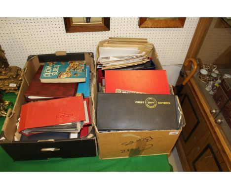 Two boxes of various first day covers and other stamps