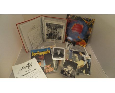 A box containing a large collection of autographed photographs and memorabilia to include Victoria Wood, Mel Smith, Cliff Ric