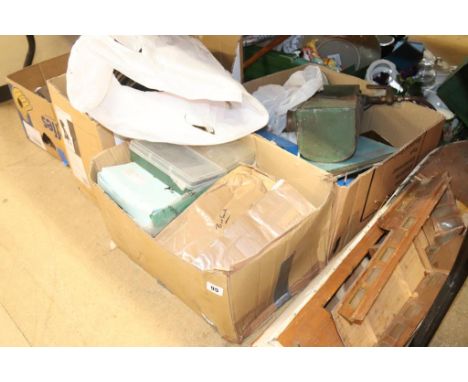 A part model boat, assorted tools etc.