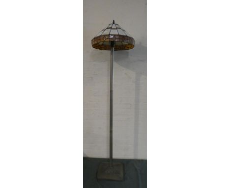 A Modern Standard Lamp with Tiffany Style Shade 