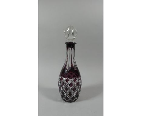 An Overlaid Glass Mallet Decanter 