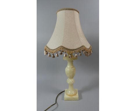 An Onyx Table Lamp and Shade 