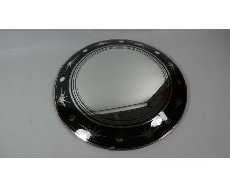 A 1950's Style Metal Framed Convex Circular Wall Mirror, 41cm Diameter 
