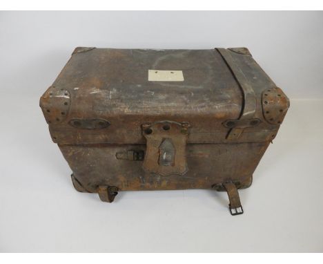 Leather Trunk - Marked J W Allen, 37 Strand London by Appointment HRH Prince of Wales - 85cm Wide 