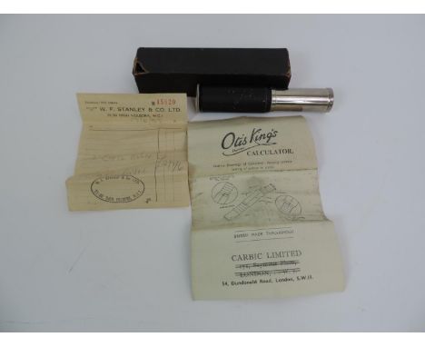 Otis King's Patent Calculator with Original Card Box and Instructions - Model K 