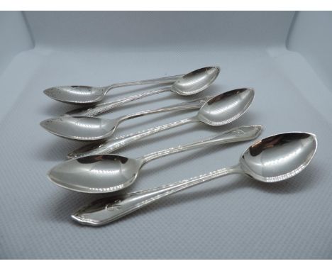 6x Sheffield Silver Teaspoons - Monogrammed with the Letter R - 62gms 