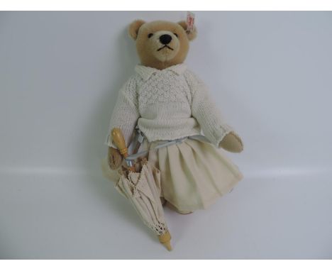 Fully Dressed Steiff Bear with Parasol 