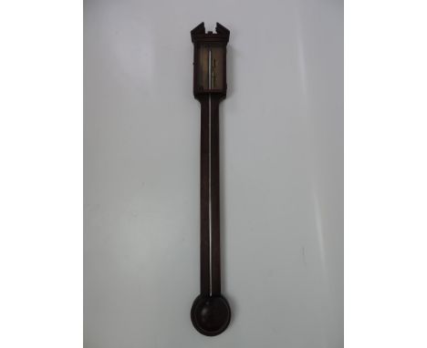 19th Century Mahogany Stick Barometer by Torre and Co London - 98cm Long 