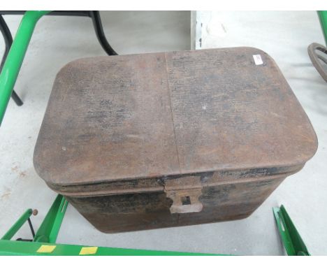 A vintage tin trunk