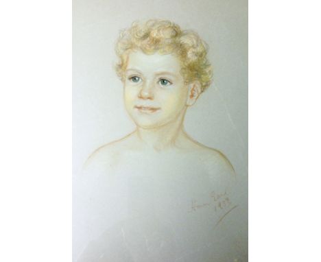 Pastel drawing
Head and shoulders portrait of young boy, signed "H Earl 1933", 35cm x 25cm 