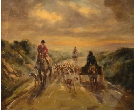 Oil on canvas
Raoul Millais (1901-1999)
Fox hunting scene, signed, 49 x 60 cms
Raoul Millais was a portrait painter, equestri