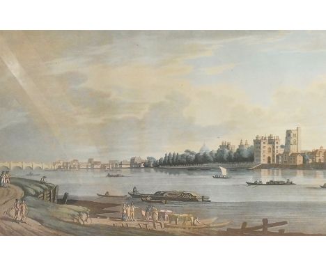 19th century handcoloured print
by J C Stadler after J Farington  
"View of Lambeth from Mill Bank"