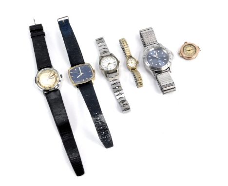 A group of wristwatches, comprising Euromatic twenty five jewel wristwatch, Timex, Gianni Sabatini, Caravelle, Corvette, and 
