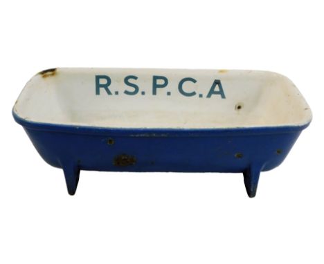 An RSPCA painted enamel dog bowl.