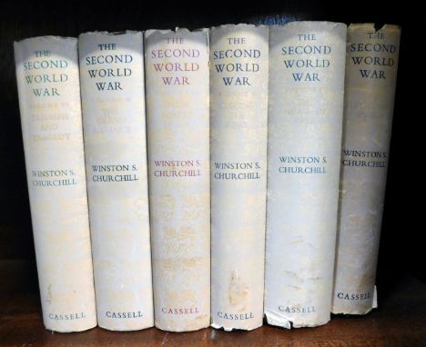 Churchill (Winston S). The Second World War, six volumes, hardback with slip covers, first edition, published by Cassell.