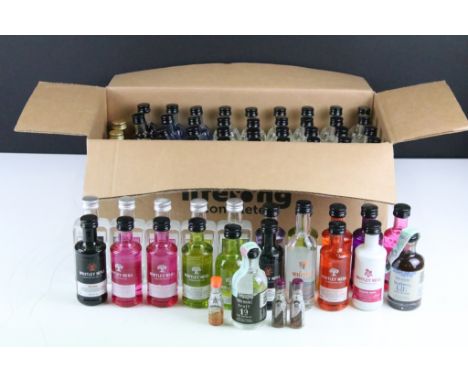 Collection of 71 Alcoholic miniatures (5cl), mostly gin, to include 42 x City of London Distillery Gin (featuring Lime Gin, L