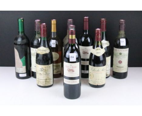 Eleven bottles of wine, to include: 4 x Les Lauriers, Bordeaux Rouge Claret, 75cl , 2 x Chateau D'Aydie, Ode D'Aydie, Madiran