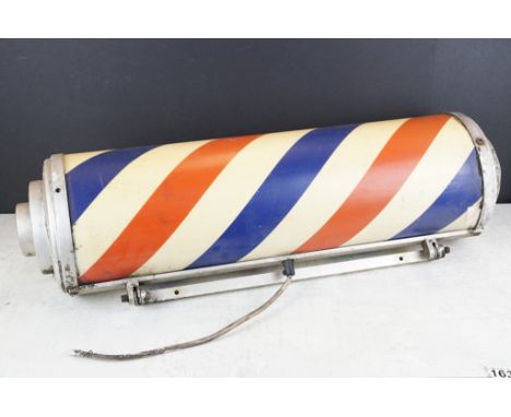 Barbers striped illuminating light pole with metal fitting, approx 70cm long 
