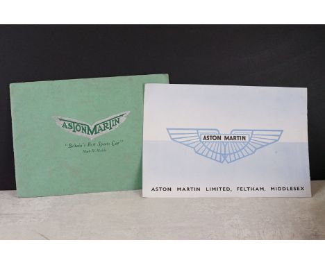 Two vintage Aston Martin car brochures to include Mark.II models. 