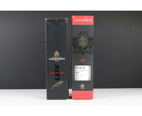 Port - Taylor's 2017 Late Bottled Vintage Port (75cl) and Andresen 2008 Late Bottled Vintage Port (75cl). (Both boxed) 